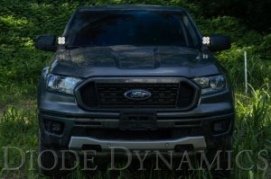 Ford Ranger LED Light Pods - A-Pillar - Diode Dynamics - Stage Series 2in Backlit Ditch Light Kit - Yellow - `19-`23